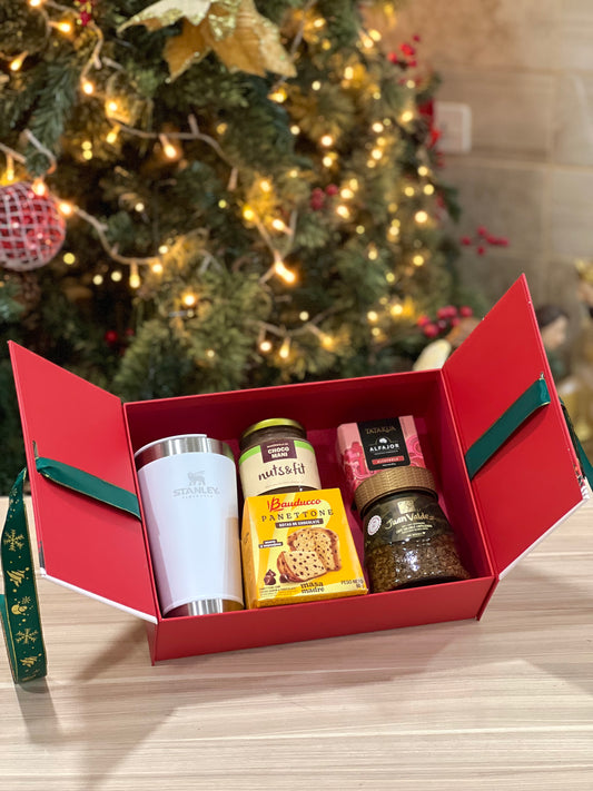 Caja Premium 29x21x9cm Roja Navidad con Cinta - COD 640761