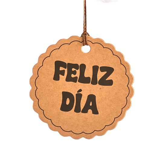 Tags “Feliz Día” Kraft 2- contiene 10 unidades
