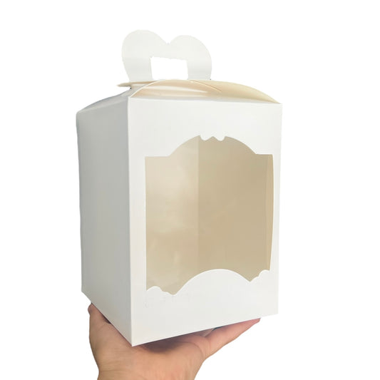 Caja p/ Pan Dulce 500gr 13x13x17cm c/ visor - COD 639304