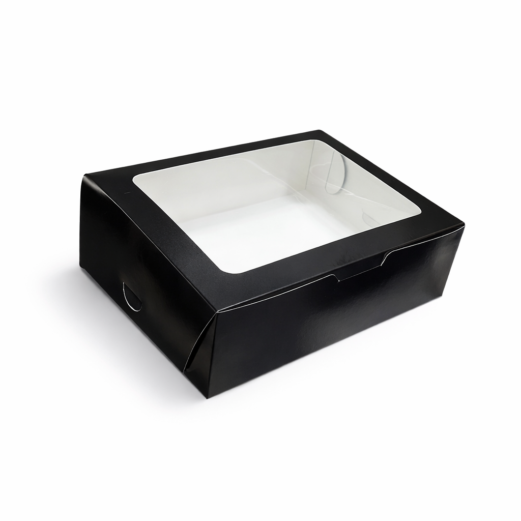 Caja 23x17x7cm Negro con visor - MOM1V.5