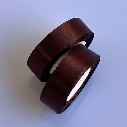 Cinta raso 25mm x 20 metros - Marrón oscuro