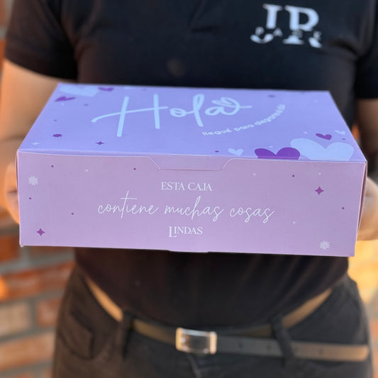 Caja 23x17x7cm - ¡Hola! - Lila