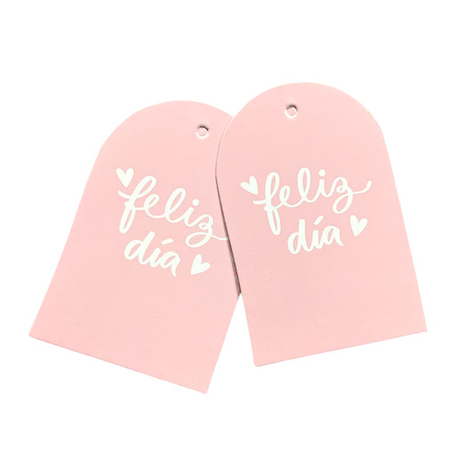 Tags “Feliz día” rosa - contiene 10 unidades - COD 641396