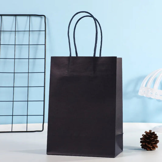 Bolsa en Papel Kraft Negro - 21x11x27cm.