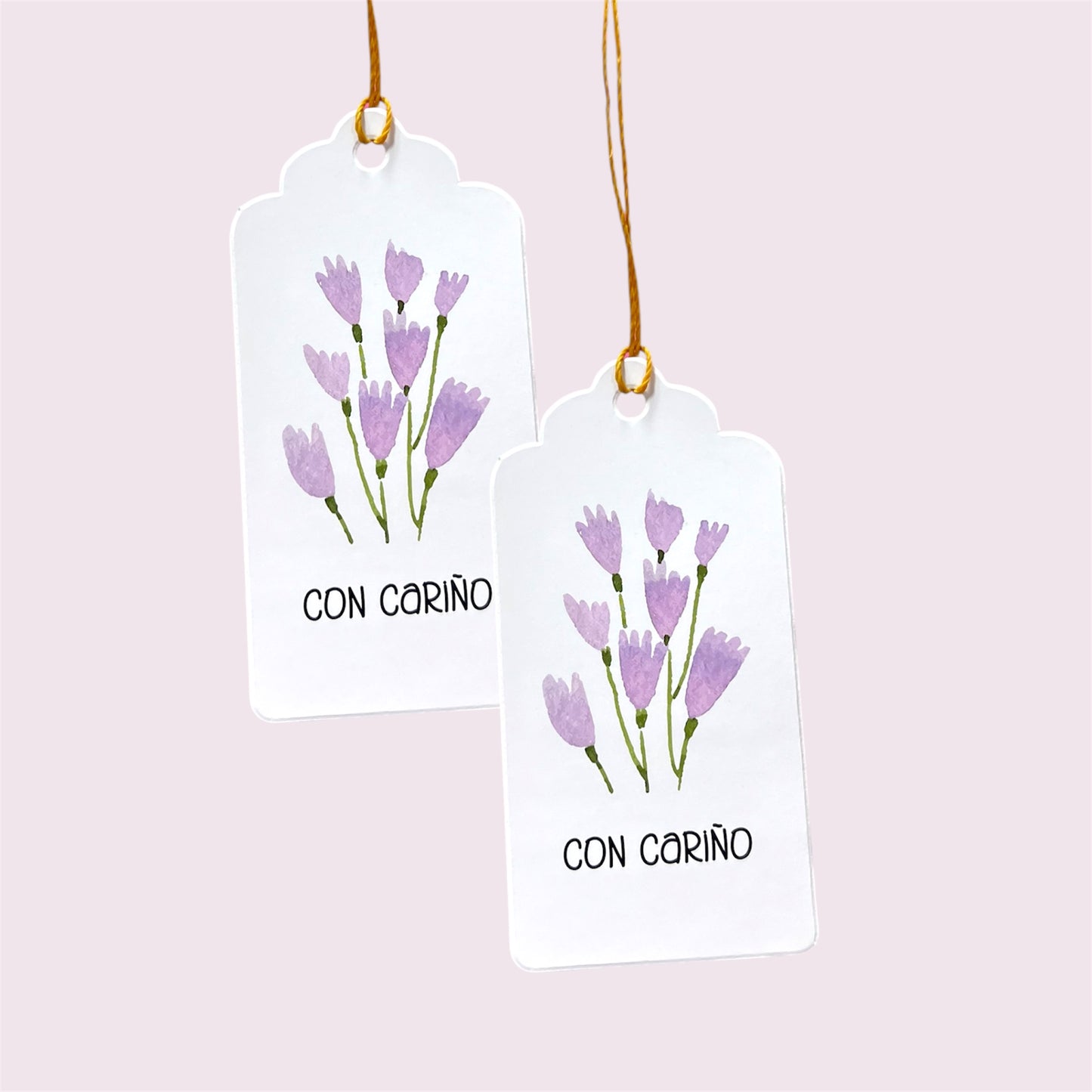 Tags “con cariño” Flores Lila - contiene 10 unidades - COD 641343
