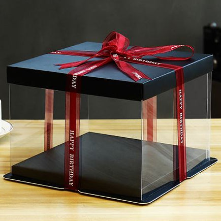 CAJA 22x22x24CM NEGRO TRANSPARENTE - COD 642408