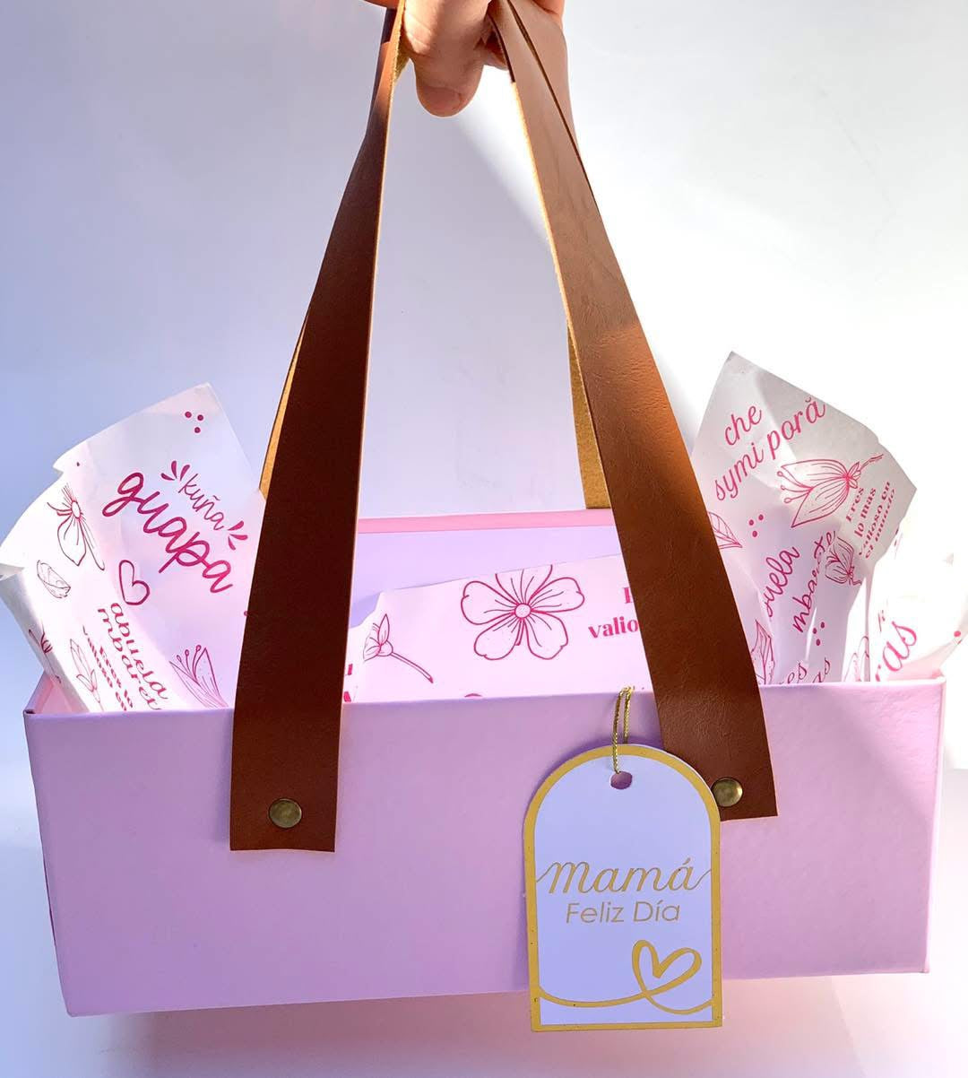 Tipo Bolso Premium c/ Cuerina 24x15x9cm - Ideal Madres