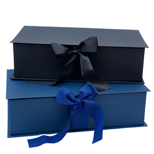 Caja Premium 34x24x10cm Tipo Libro Azul Marino  - COD 640808