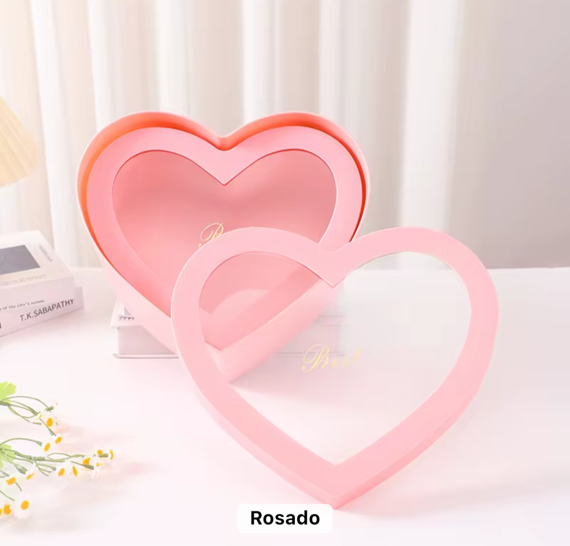 Caja Premium Corazón con Visor “Best” - M (29x27x13cm)