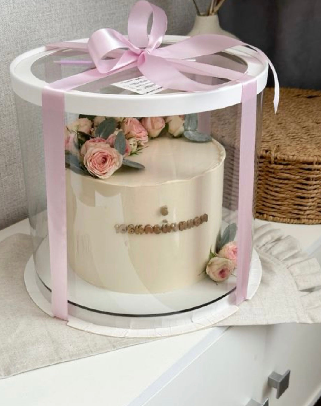 Redonda transparente 26x26x18cm - Ideal Madres - COD 641446