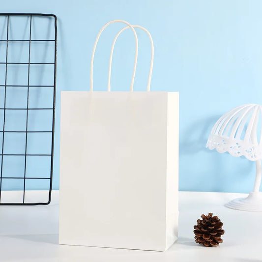 Bolsa en Papel Kraft Blanco - 25x12x33cm.