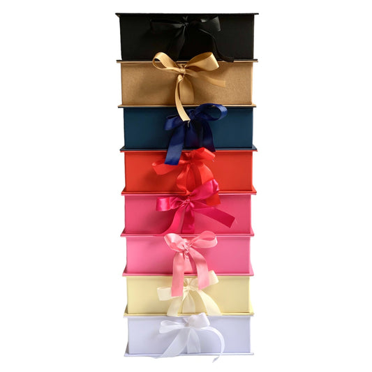 Caja Premium 23x17x7cm Tipo Libro con Cinta frontal