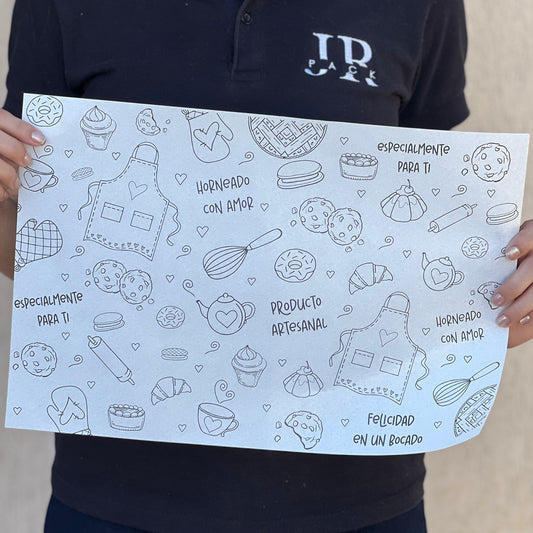 Papel Manteca Pastelería Negro - 27x40cm - (contiene 25 hojas) - COD 640431