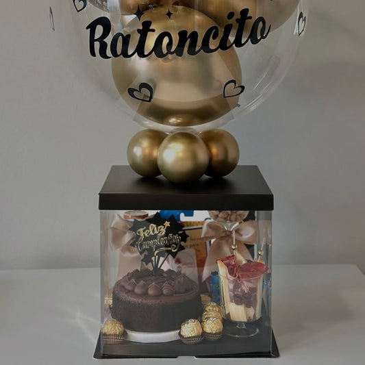 CAJA 22x22x24CM NEGRO TRANSPARENTE - COD 642408