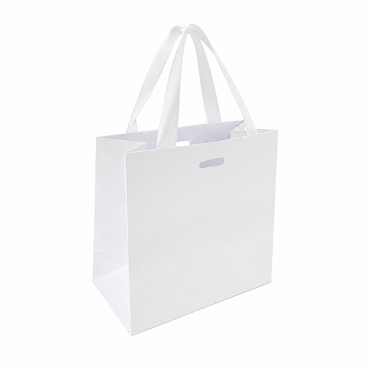 Bolsa Mini 14.5x8x14.5cm BLANCO CON MANIJA CINTA