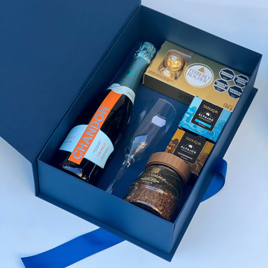 Caja Premium 34x24x10cm Tipo Libro Azul Marino - COD 640808