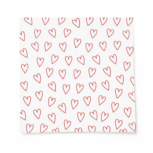 Papel Manteca CORAZONES Rojo 27x27cm (contiene 25 hojas) - PM27.2