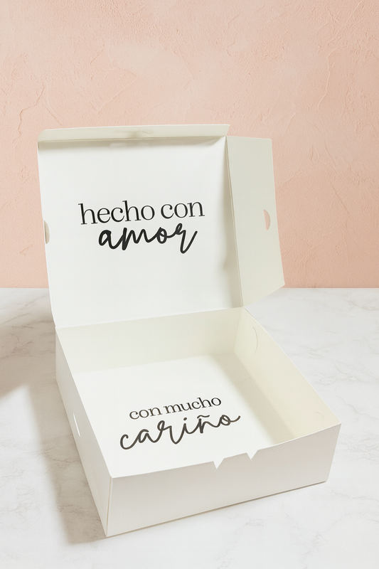 Caja 22x22x7cm - Feliz día Blanco