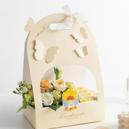 CAJA CON RELIEVE MARIPOSA AMARILLO 25X9X36CM - CN0.8