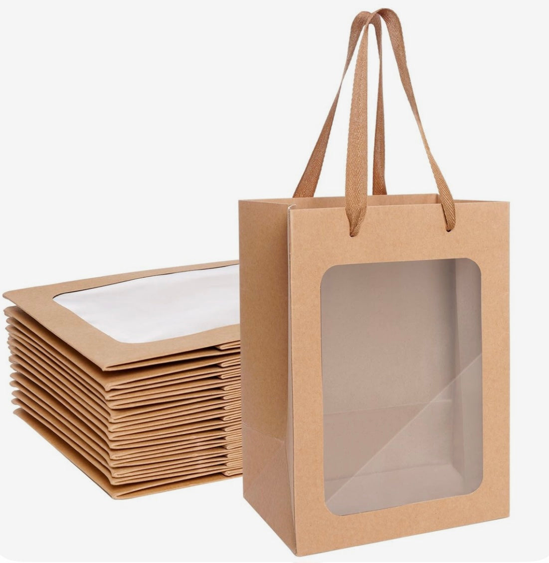 Bolsa Kraft c/ Visor - 20x16x30cm