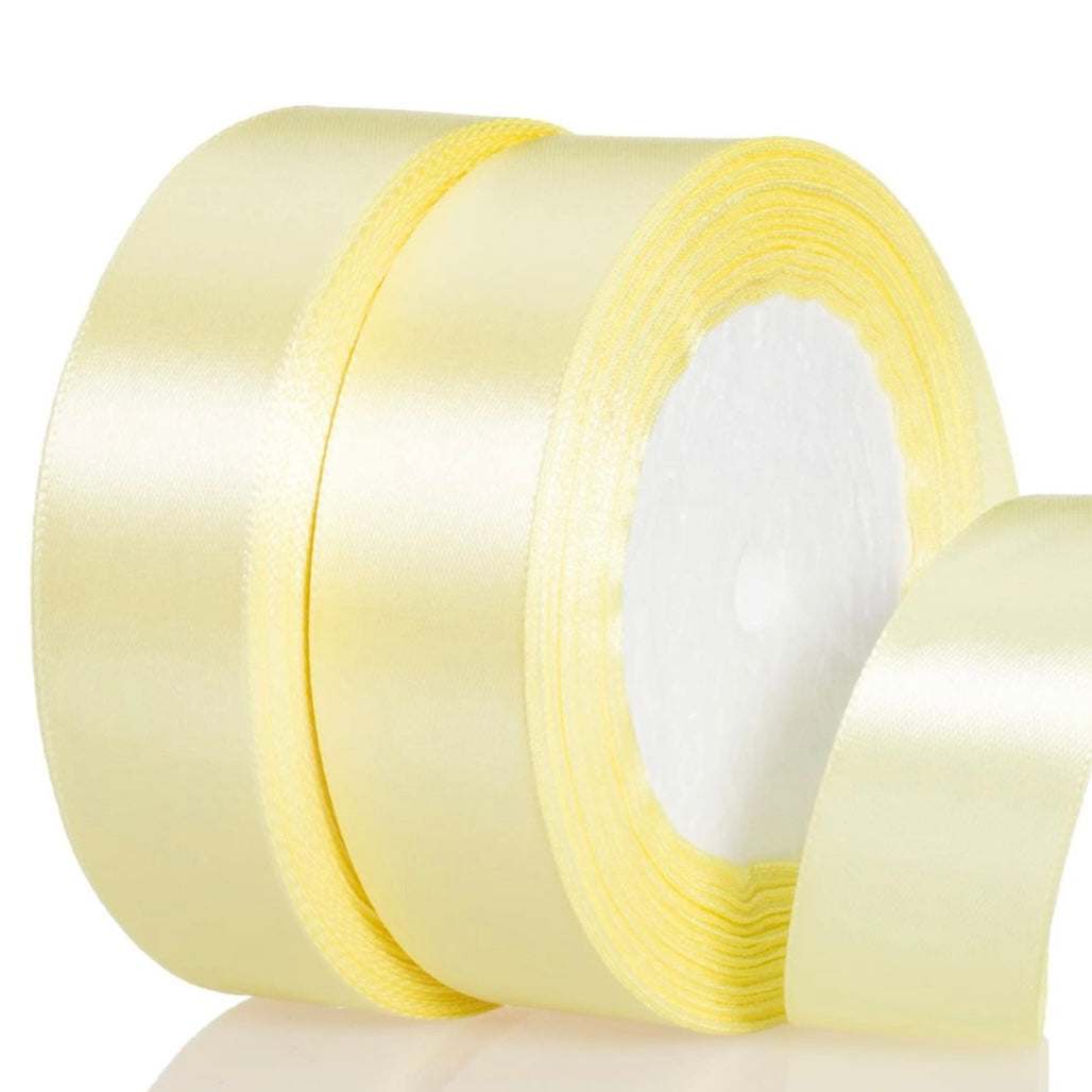 Cinta raso 22mm x 20 metros - amarillo pastel