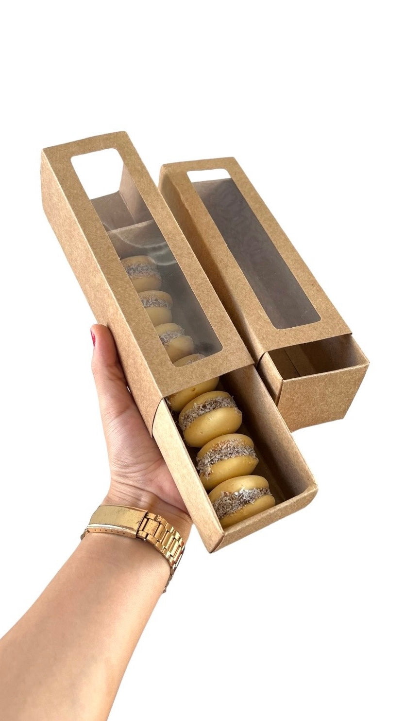 Caja 19x5.5x5.5cm p/ Alfajor Kraft (10 unidades) - MAC6K