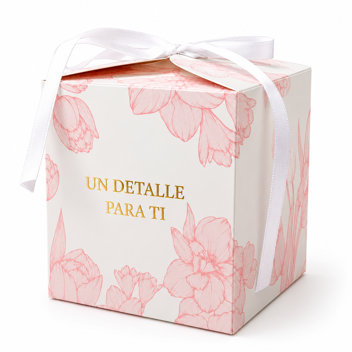 CAJA 9X9X9CM FLORAL ROSA - 640204