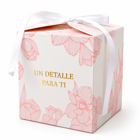 CAJA 9X9X9CM FLORAL ROSA - 640204