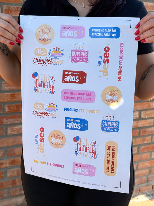 Stickers estándar A3 - diseño “cumple”