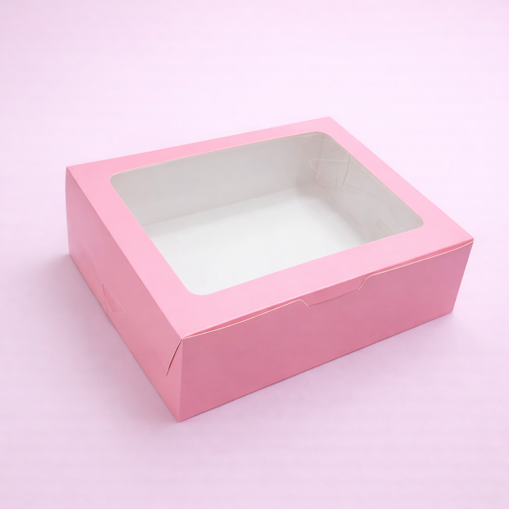 Caja 23x17x7cm Rosa con visor - MOM1V.1