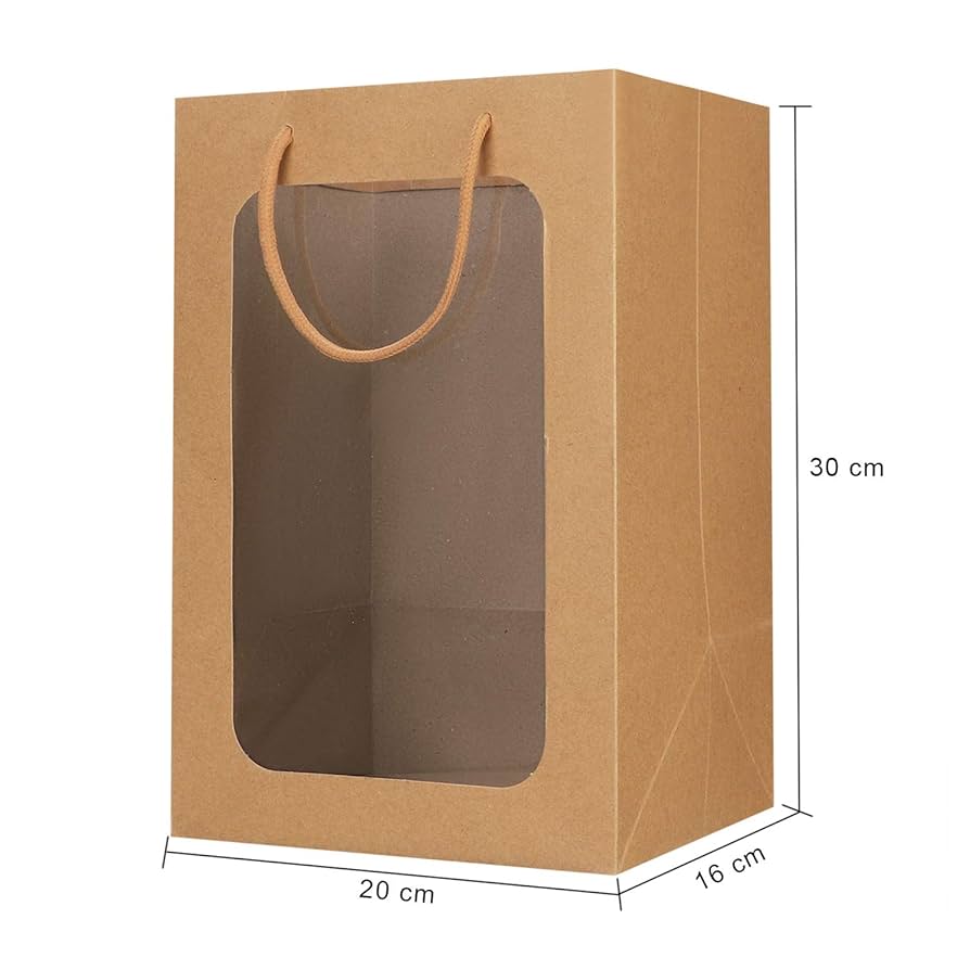 Bolsa Kraft c/ Visor - 20x16x30cm