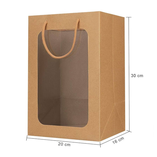 Bolsa Kraft c/ Visor 20x16x30cm - COD 641917