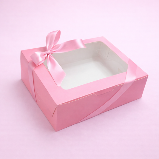 Caja 23x17x7cm Rosa con visor - MOM1V.1