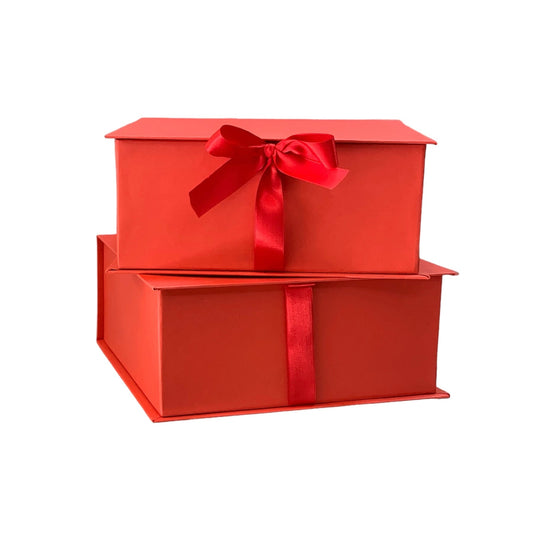 Caja Premium 25x25x10cm Tipo Libro Rojo