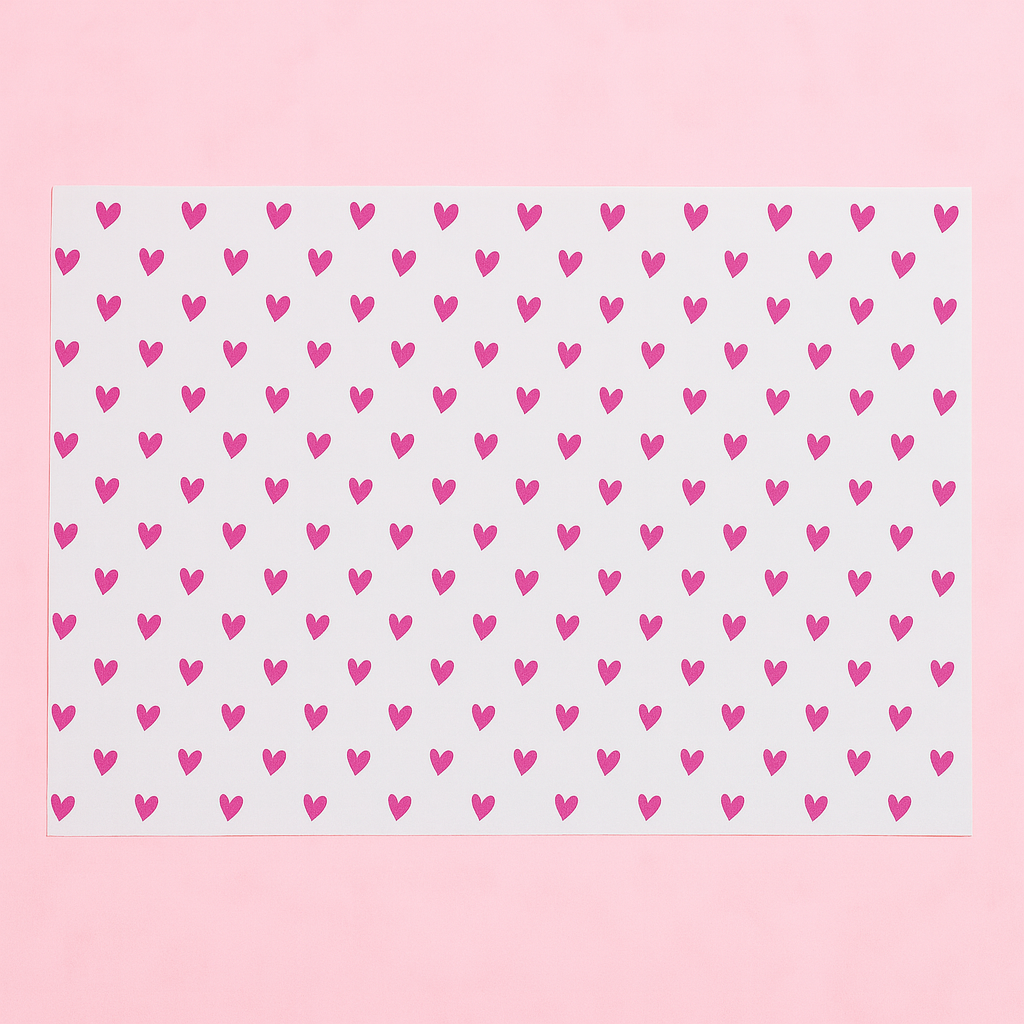 Papel Manteca Mini corazón Fucsia 27x40cm (contiene 25 hojas) - COD 641410