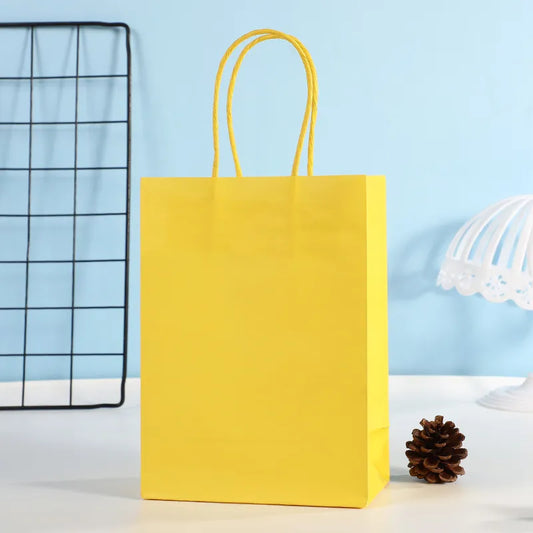 Bolsa en Papel Kraft Amarillo - 15x8x21 cm