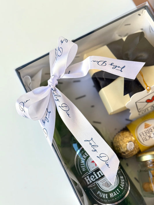 Cinta 2cm “Feliz Día” x 10 metros - Blanco