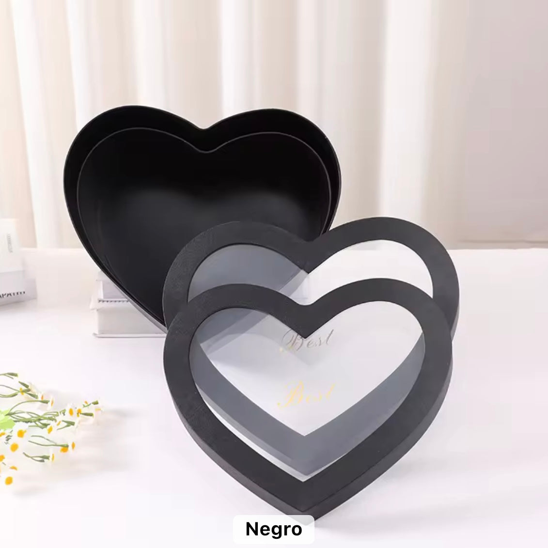 Caja Corazon con Visor “Best” - M (29x27x13cm) - Ideal madres