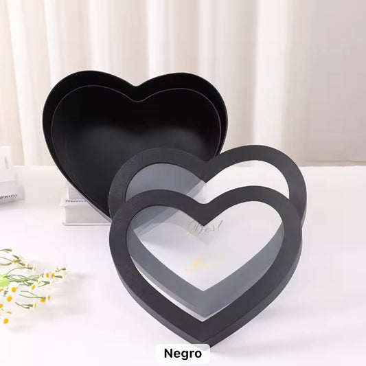 Caja Premium Corazón con Visor “Best” - M (29x27x13cm)