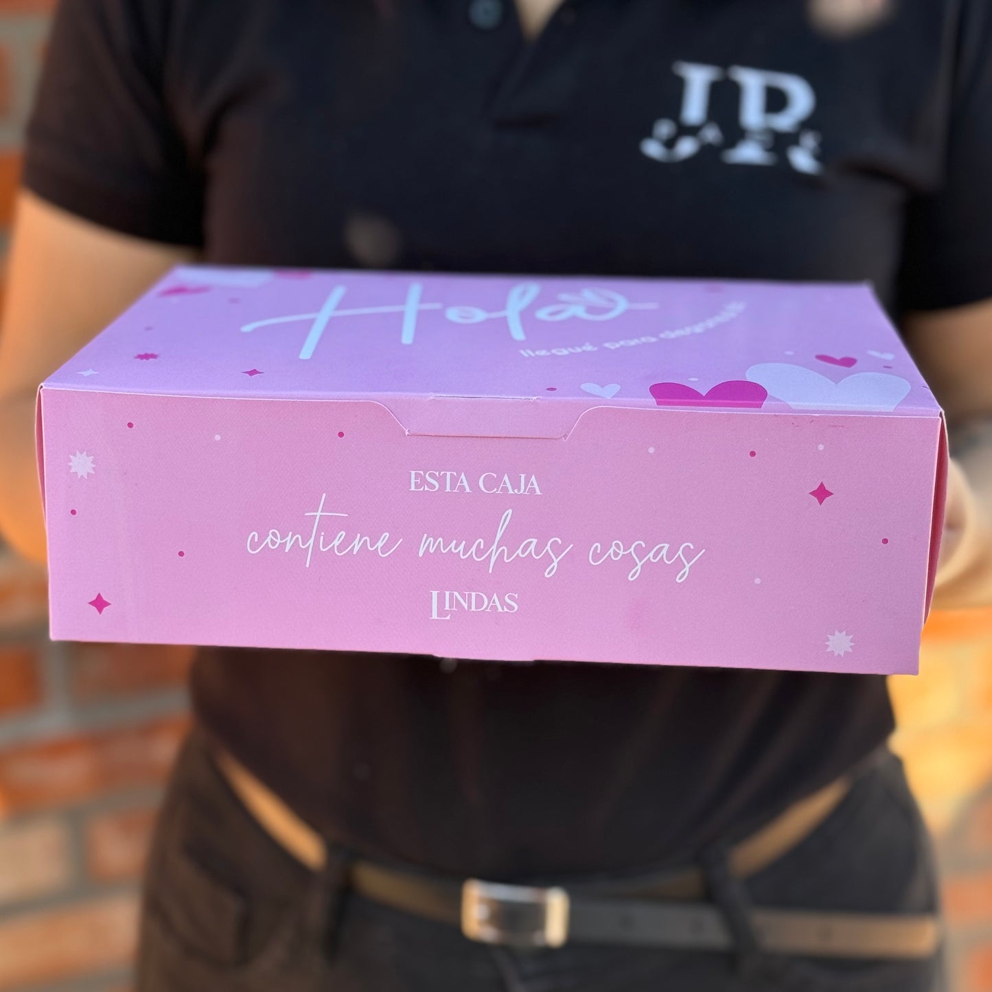 Caja 23x17x7cm - ¡Hola! - Rosa