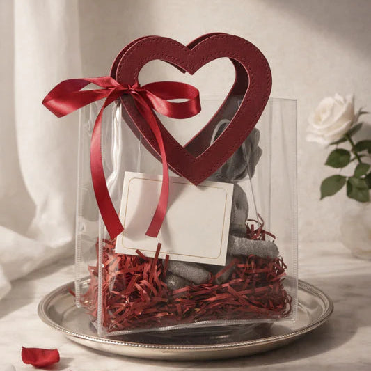 Bolsa PVC Manija Bordo Corazón 20x10x18cm - CNBAG0.2