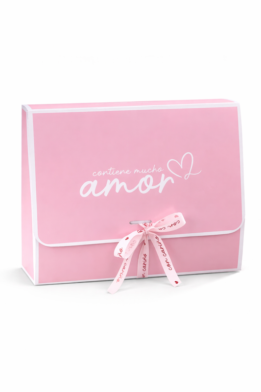 CAJA LAZO AMOR ROSA 27x24x8.5cm - LZDG.1SV