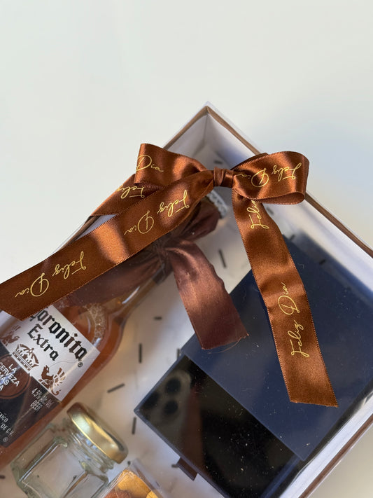 Cinta 2cm “Feliz Día” x 10 metros - Marrón