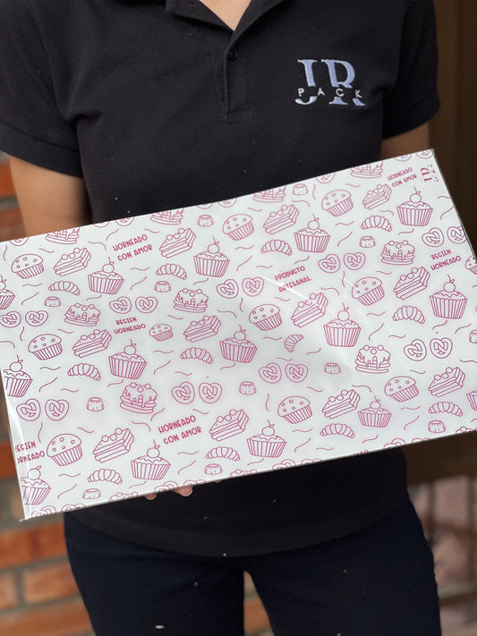 Papel Manteca Pastelería Rosa - 27x40cm - (contiene 25 hojas) - COD 641306