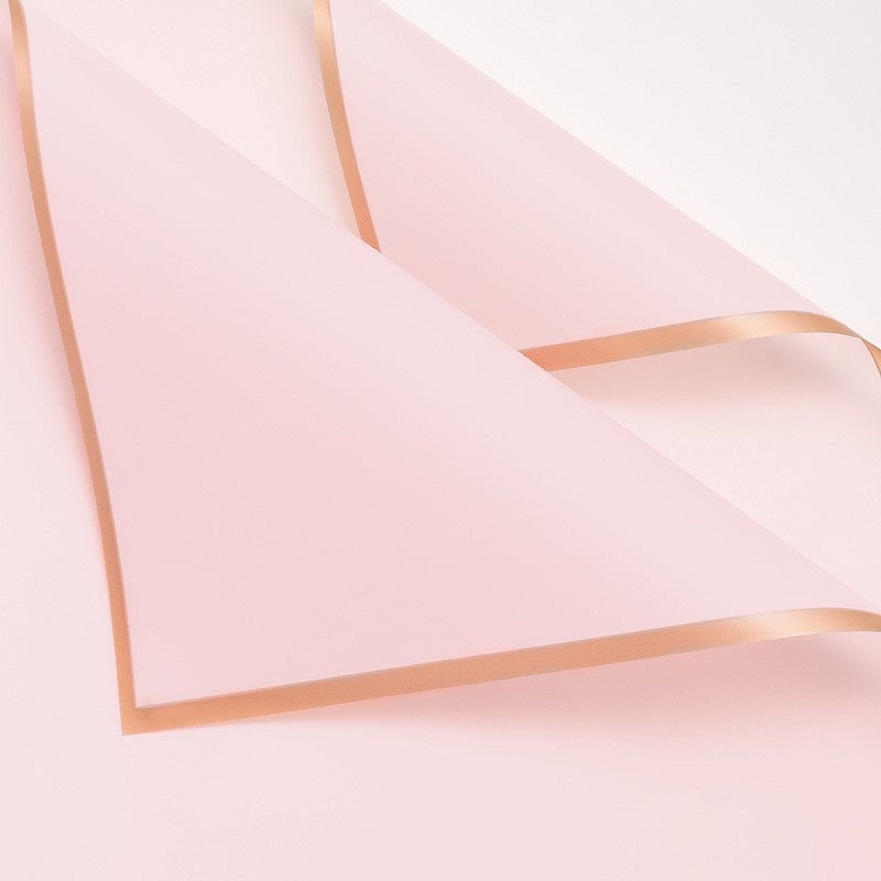Papel Coreano Borde Dorado Rosa 58x58cm - (Paq de 20 und)