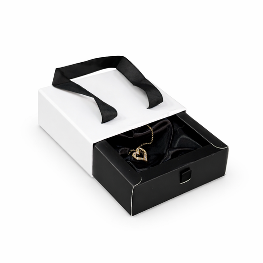 Caja Premium 9x9x3cm para Joyas con Manija - Blanco - COD 640806