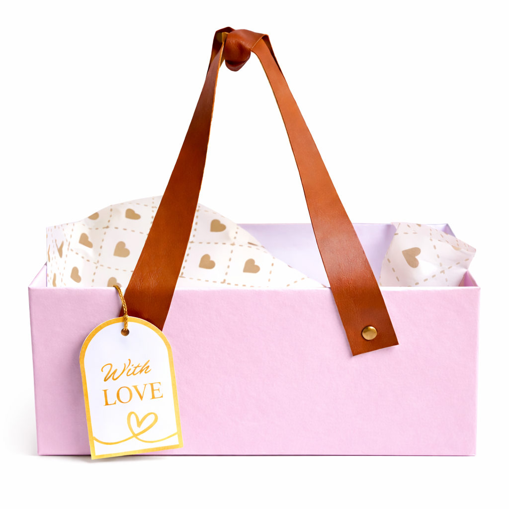 Caja Premium 24x15x9cm Tipo Bolso Premium c/ Cuerina-ROSA