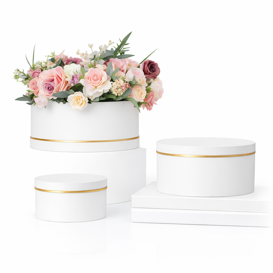 caja Premium Redonda Blanca – 24 cm diámetro x 11 cm altura