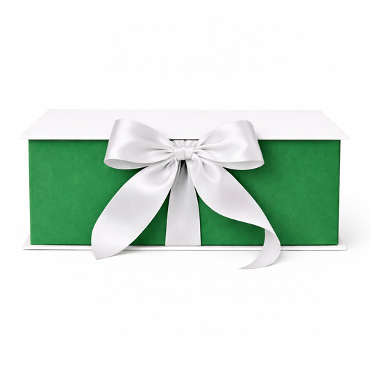Caja Premium 23x17x7cm Tipo Libro Bi color verde