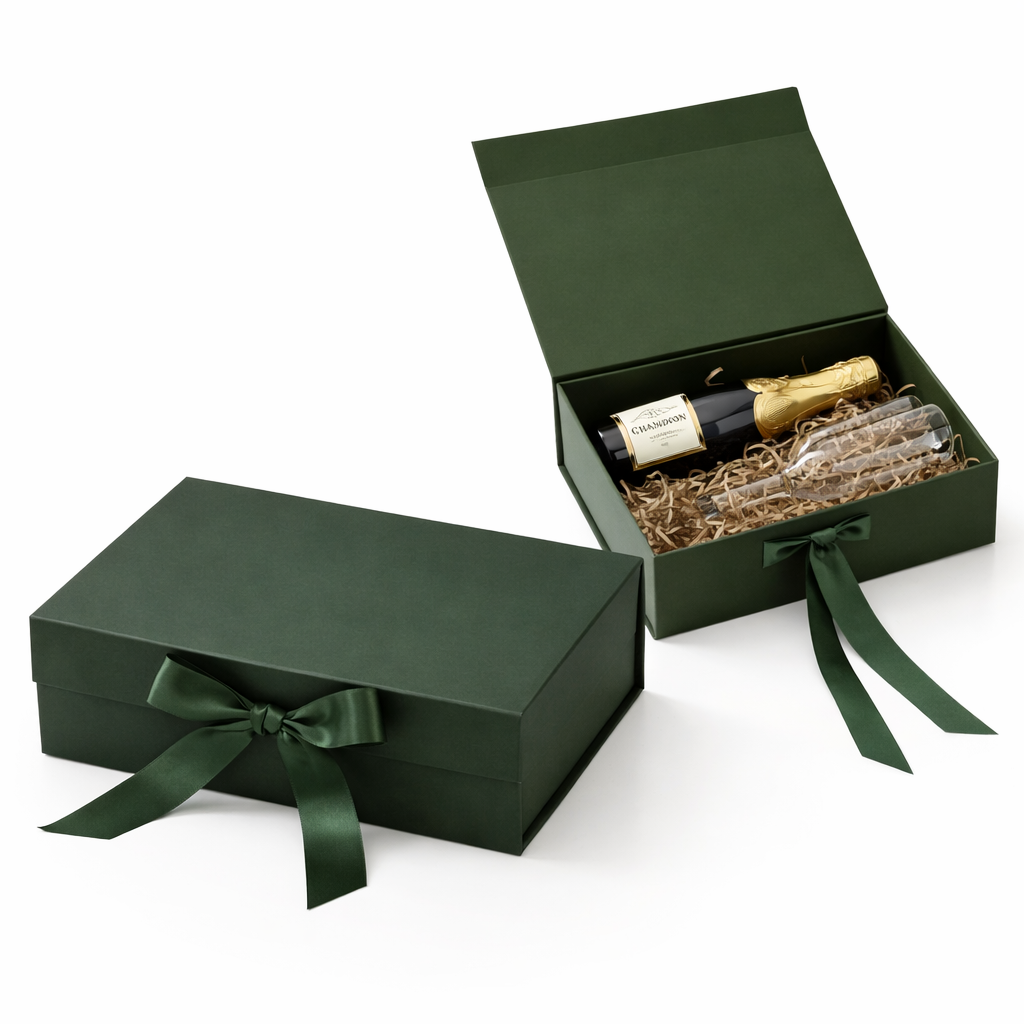 Caja Premium 22.5x16x8.5cm Verde Oliva Desplegable